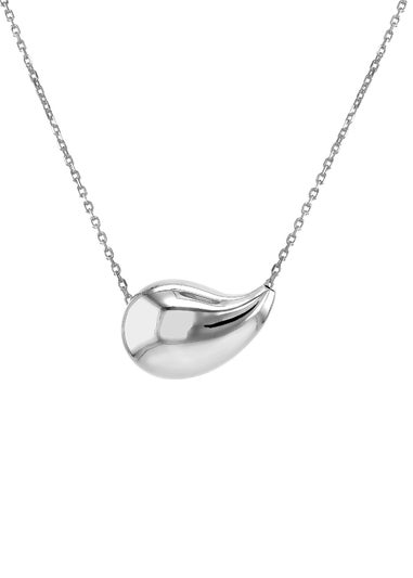 Golden Moments Sterling Silver Electroform Pear Slider Necklace