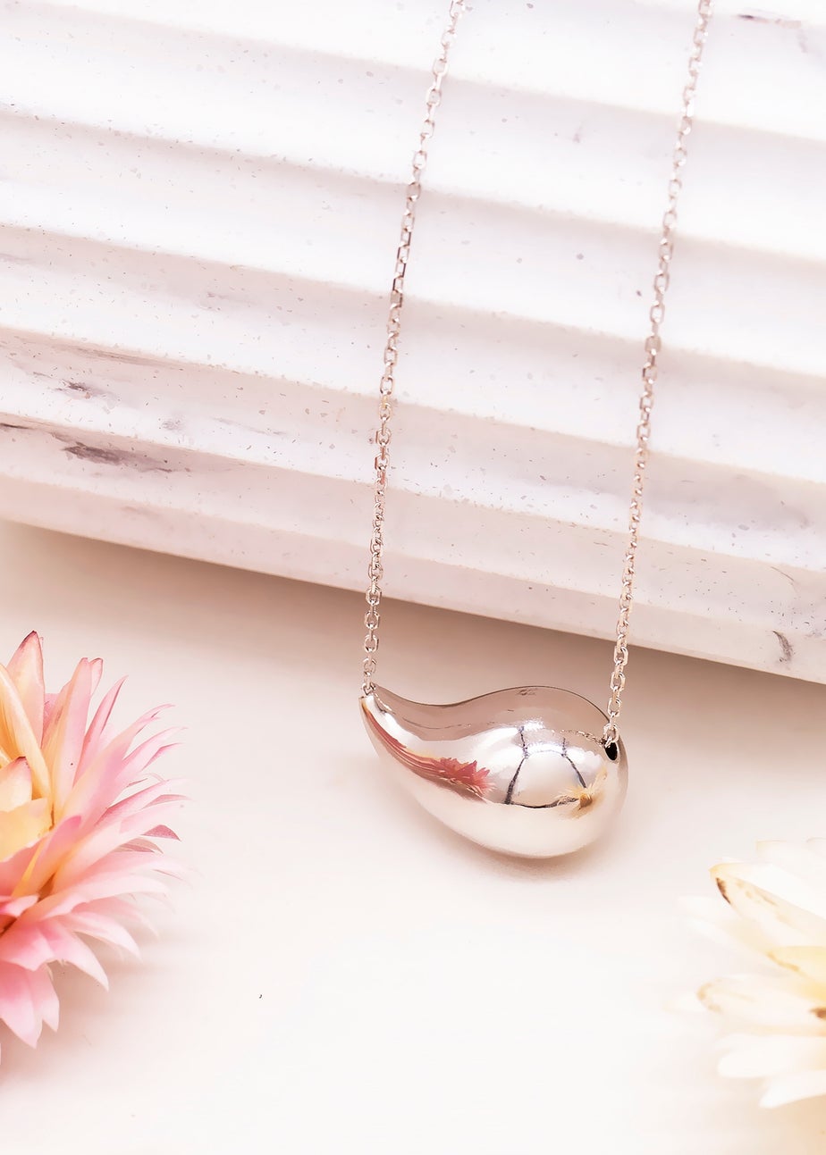 Golden Moments Sterling Silver Electroform Pear Slider Necklace