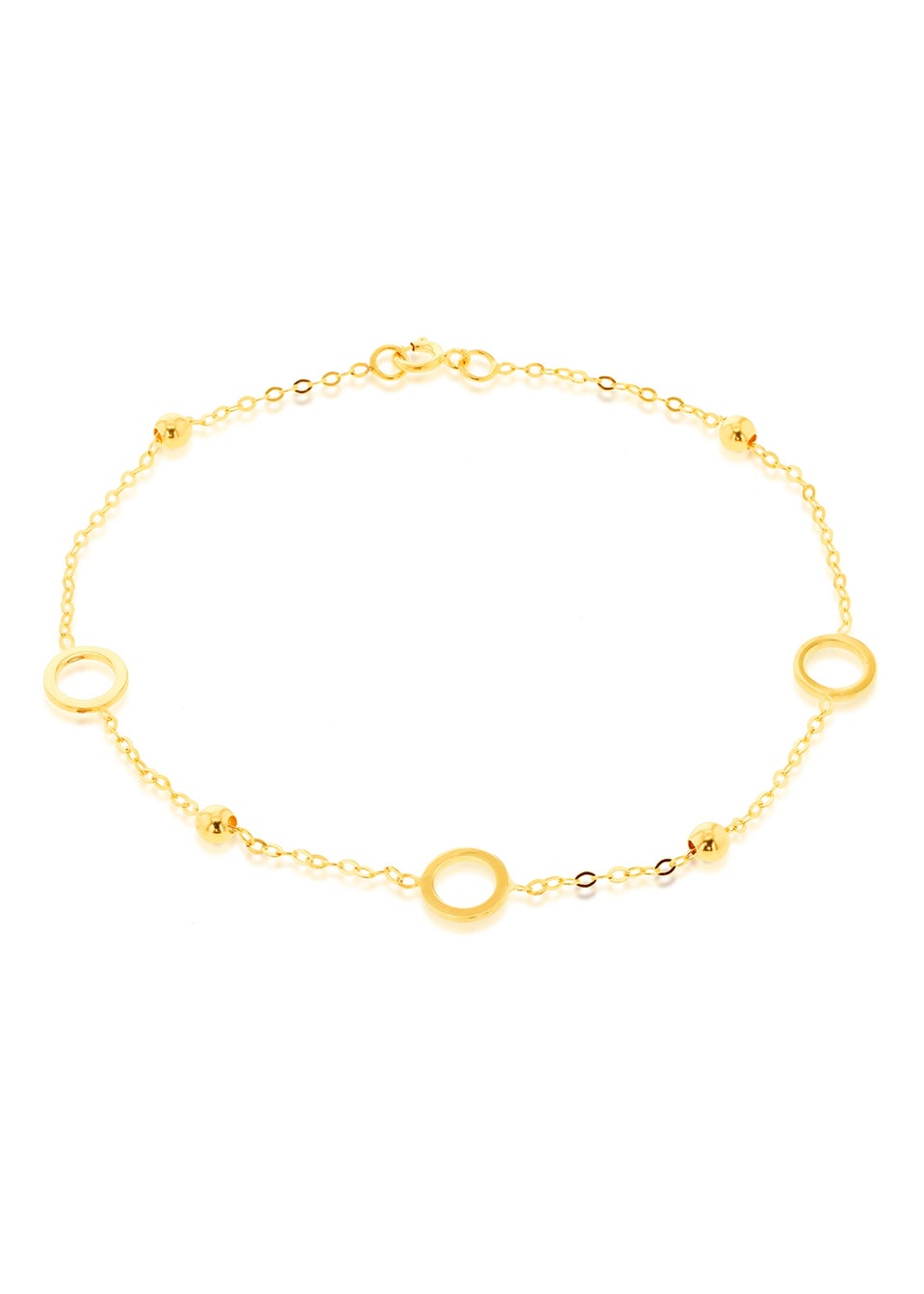 Golden Moments 9ct Yellow Gold Circle with Bead Bracelet