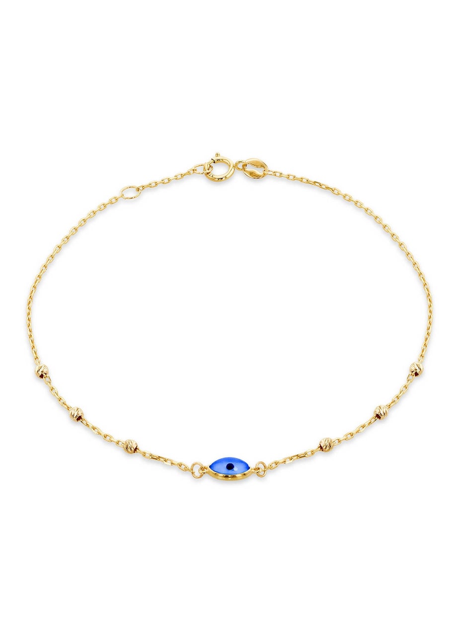 Golden Moments 9ct Yellow Gold Evil Eye Ball Bracelet