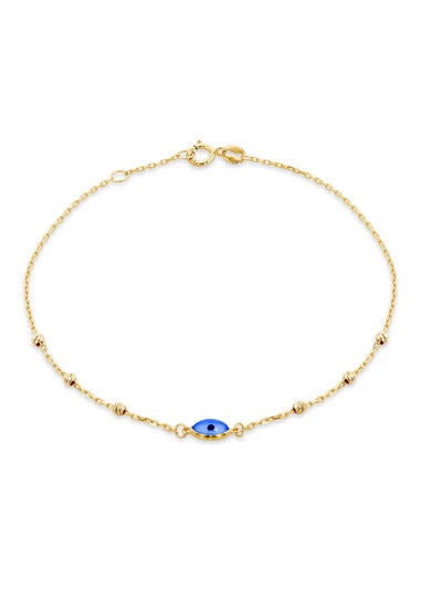 Golden Moments 9ct Yellow Gold Evil Eye Ball Bracelet