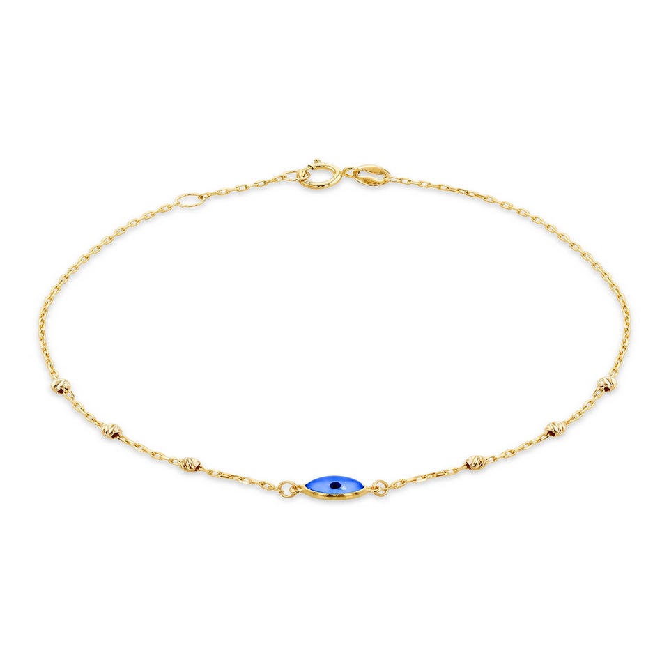 Golden Moments 9ct Yellow Gold Evil Eye Ball Bracelet