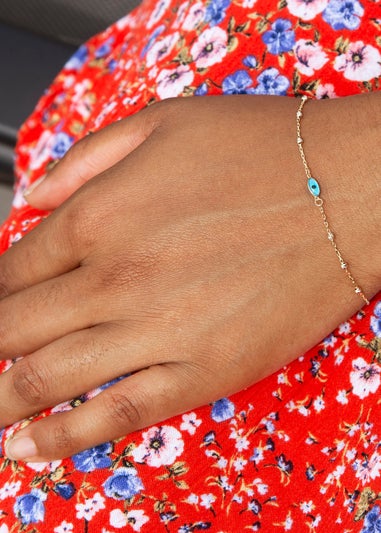 Golden Moments 9ct Yellow Gold Evil Eye Ball Bracelet