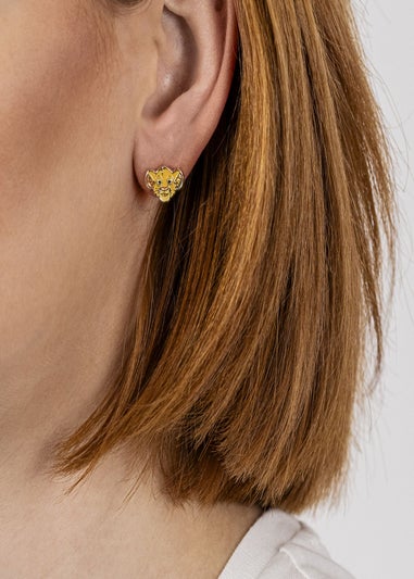 Disney Orange Brass YG PLT Simba Stud Earrings