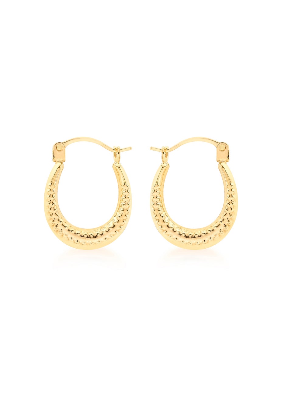 Golden Moments 9ct Yellow Gold Mini Patterned Hoops