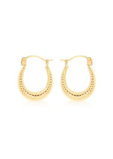 Golden Moments 9ct Yellow Gold Mini Patterned Hoops