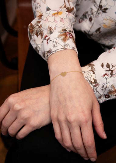 Golden Moments 9ct Yellow Gold Heart Trace Chain Slider Bracelet