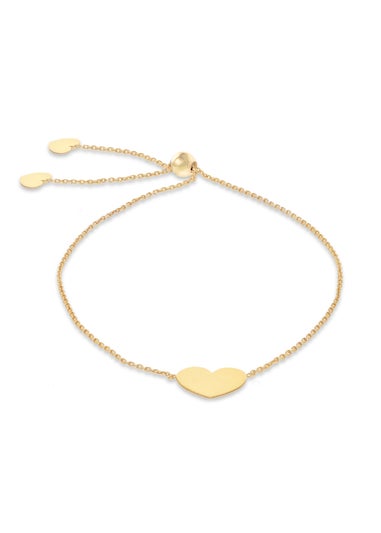 Golden Moments 9ct Yellow Gold Heart Trace Chain Slider Bracelet