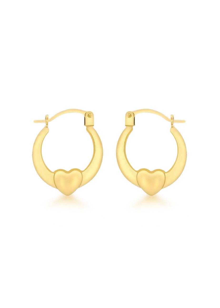 Golden Moments 9ct Yellow Gold Mini Heart Hoops