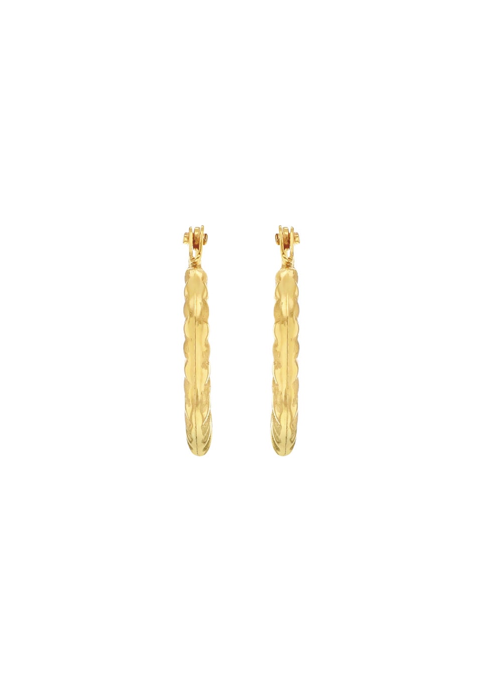 Golden Moments 9ct Yellow Gold Satin and Polished Mini Hoops