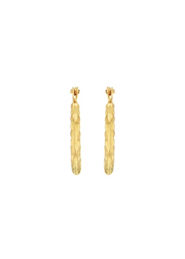 Golden Moments 9ct Yellow Gold Satin and Polished Mini Hoops