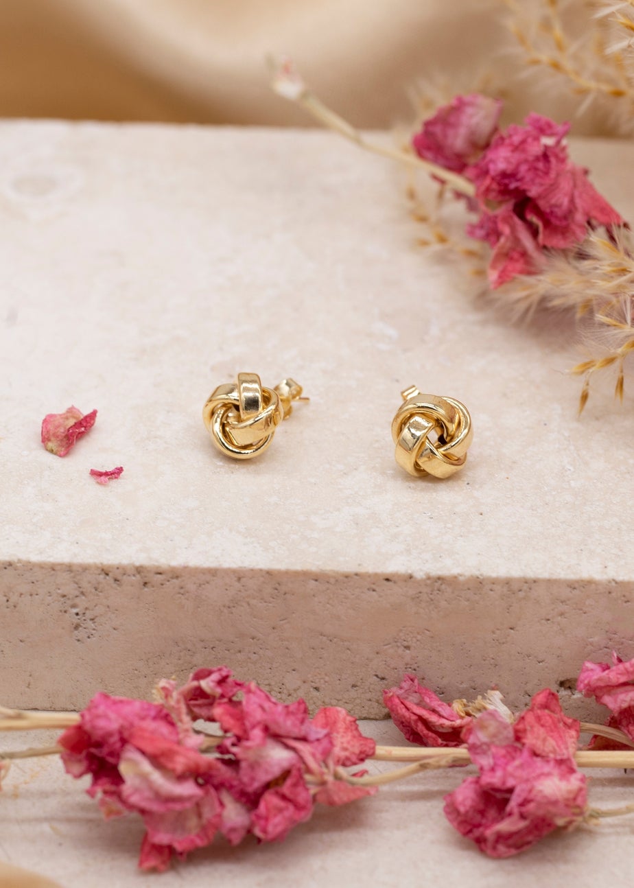 Golden Moments 9ct Yellow Gold Knot Stud Earrings