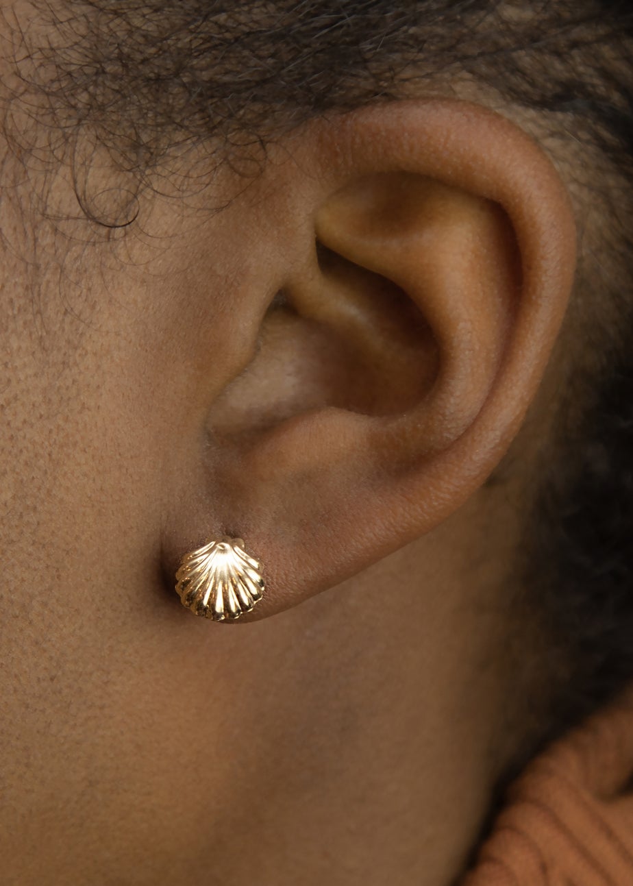 Golden Moments 9ct Yellow Gold Shell Stud Earrings