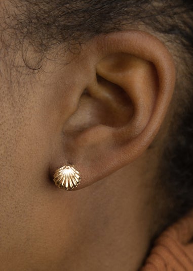 Golden Moments 9ct Yellow Gold Shell Stud Earrings