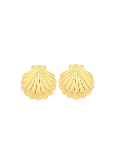 Golden Moments 9ct Yellow Gold Shell Stud Earrings