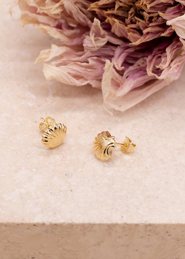 Golden Moments 9ct Yellow Gold Shell Stud Earrings