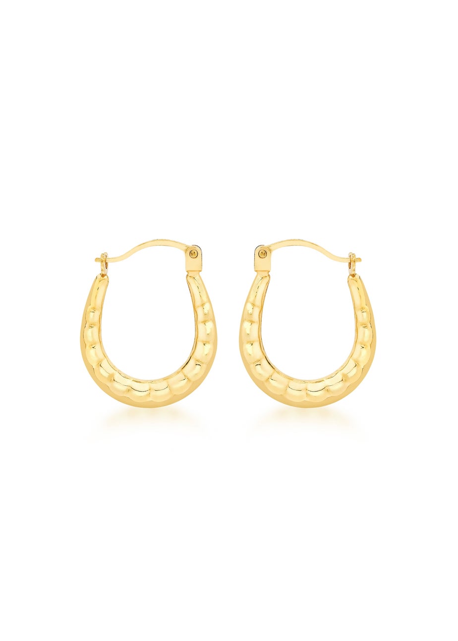 Golden Moments 9ct Yellow Gold Mini Patterned Hoops