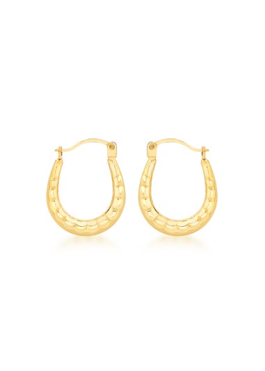 Golden Moments 9ct Yellow Gold Mini Patterned Hoops