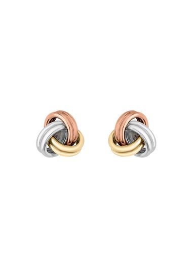 Golden Moments 9ct 3-Colour Gold Knot Studs