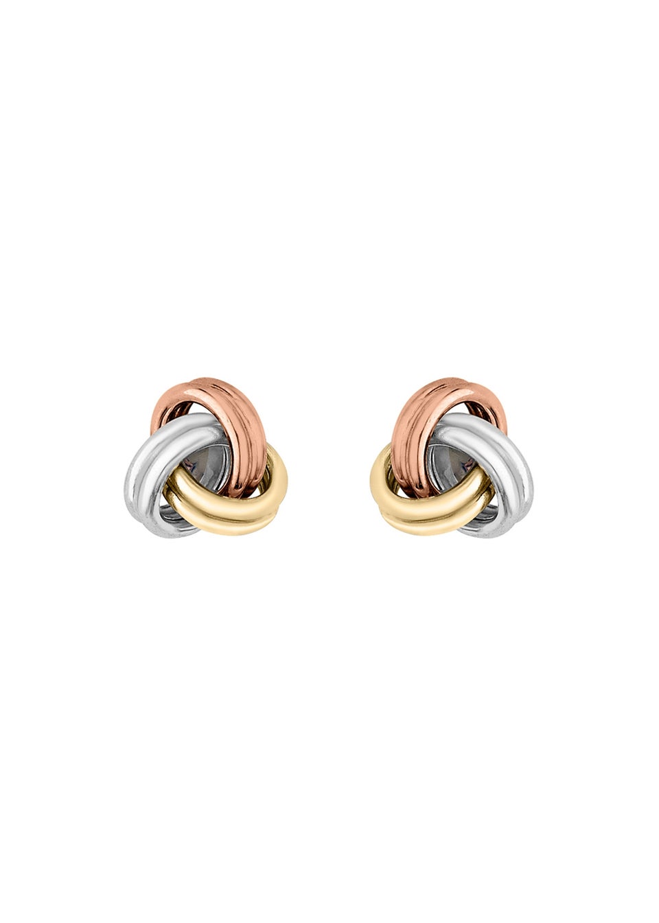 Golden Moments 9ct 3-Colour Gold Knot Studs