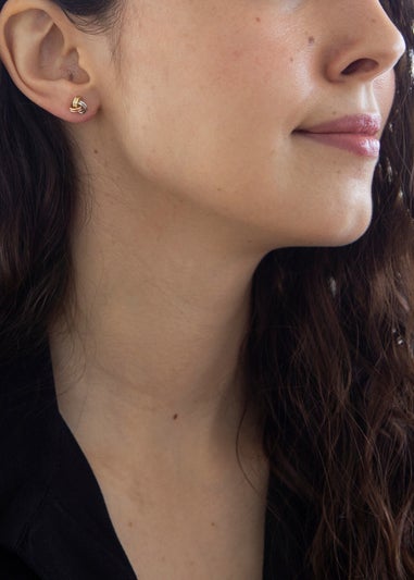 Golden Moments 9ct 3-Colour Gold Knot Studs