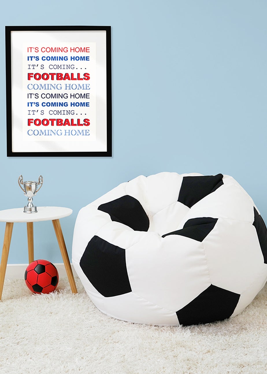 rucomfy Black/White Kids Outdoor Football Beanbag