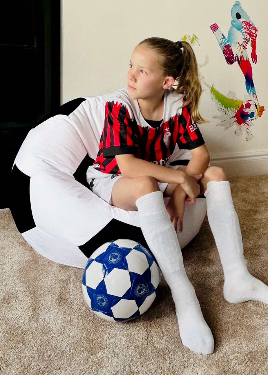 rucomfy Black/White Kids Outdoor Football Beanbag