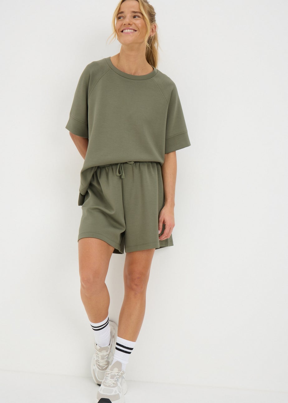 Khaki Super Soft Co Ord Shorts