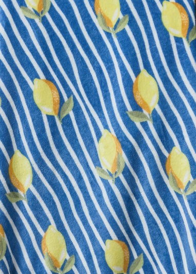 Blue Lemon Printed Throw