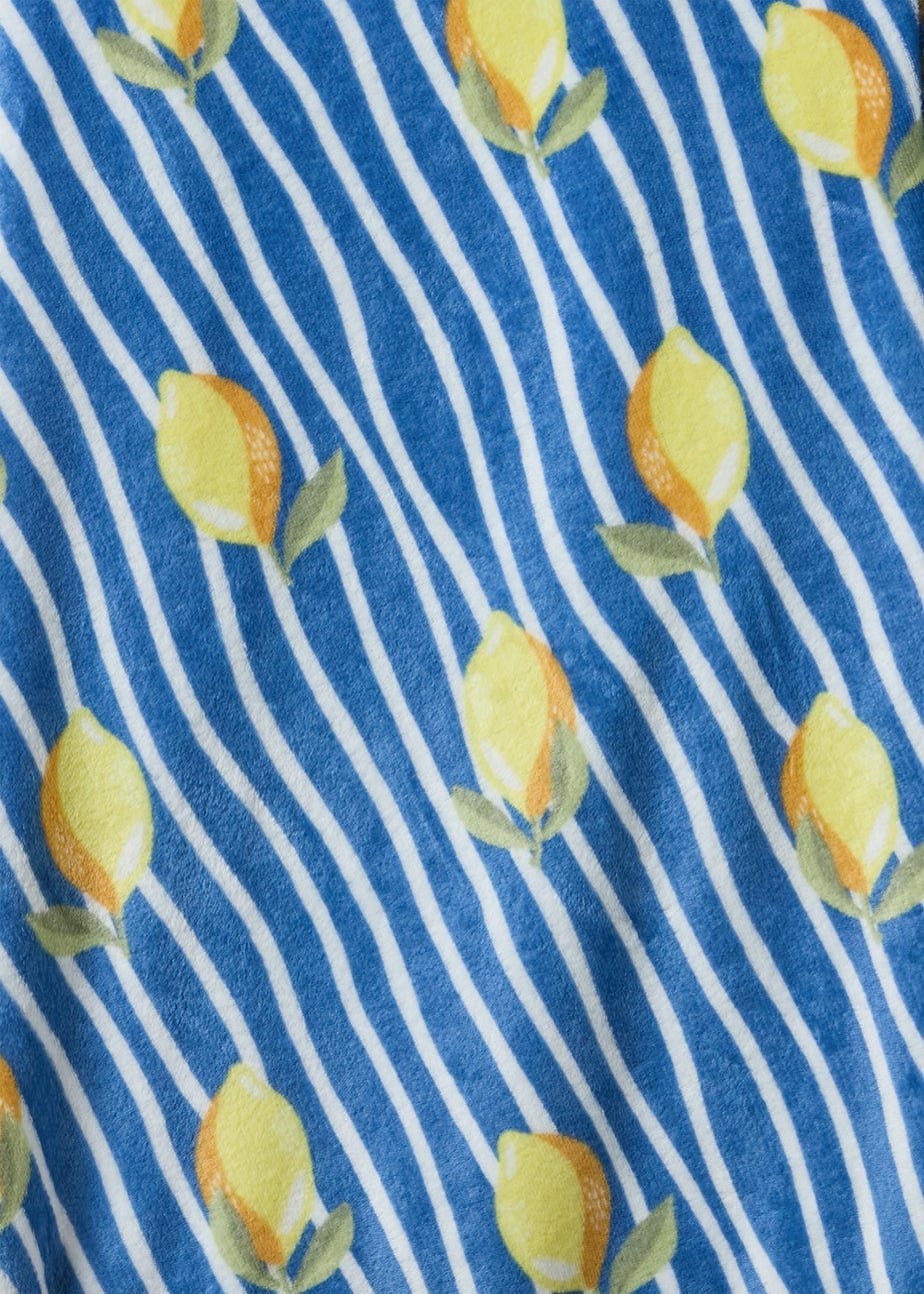 Blue Lemon Printed Throw