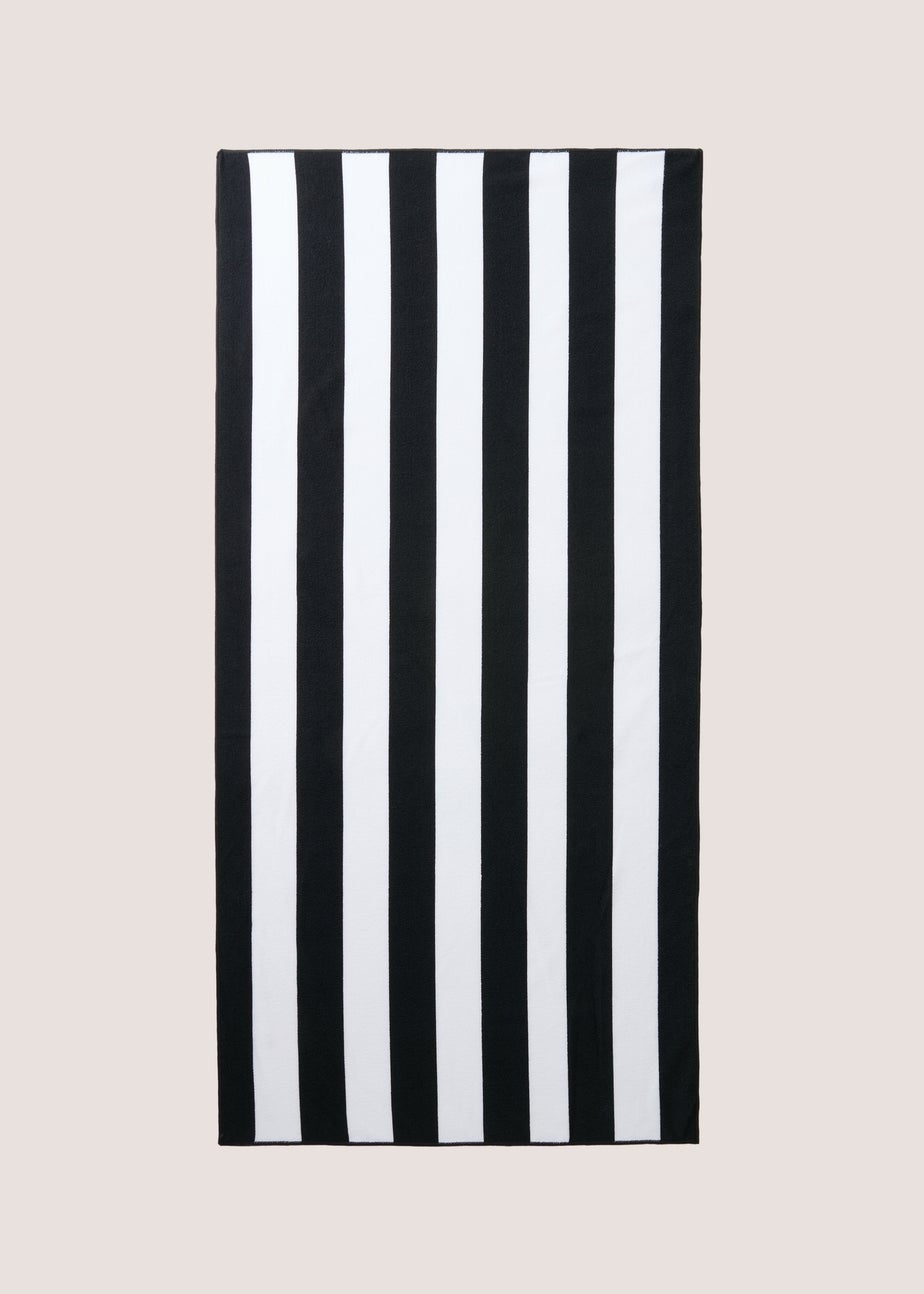 Black Stripe Beach Towel