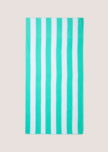 Green Stripe Beach Towel