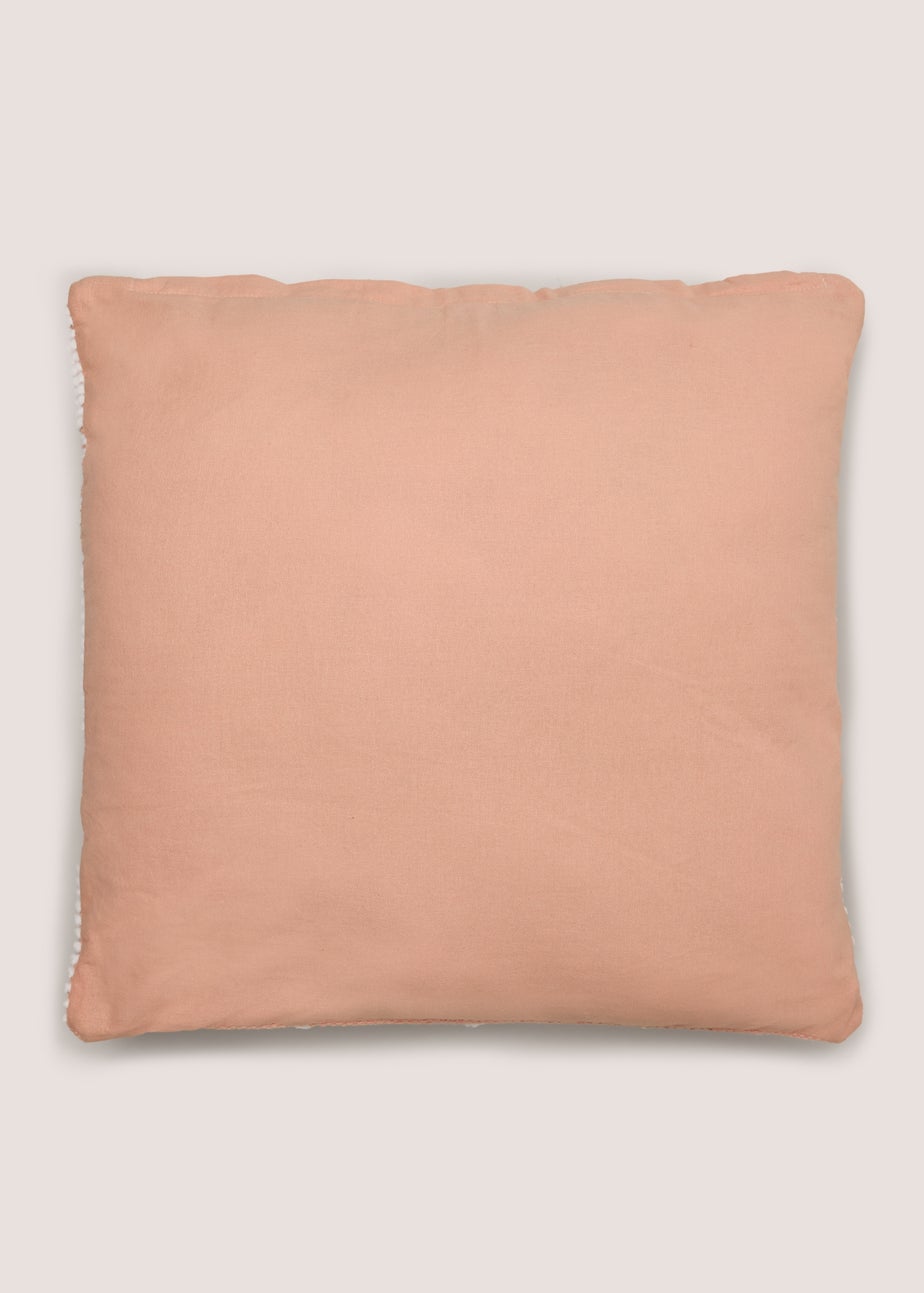 Coral Bobble Stripe Cushion