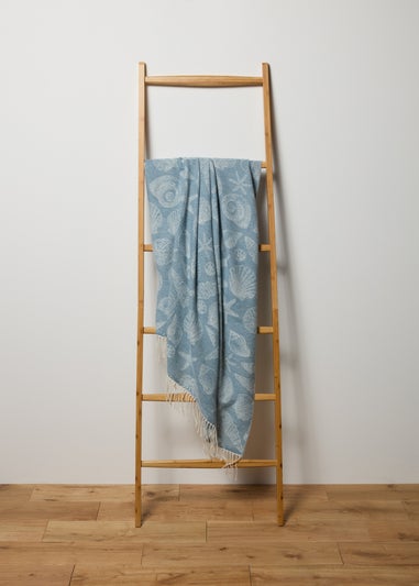 Blue Shell Jacquard Throw