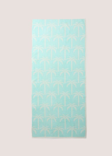 Turquoise Palm Tree Beach Towel