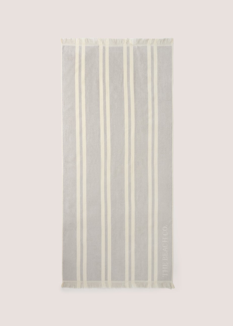 Grey Stripe Beach Towel