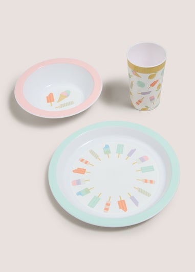 3 Piece Kids Ice Cream Dinner Set