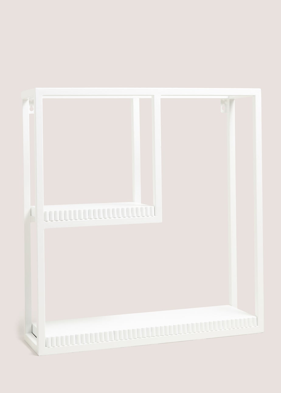 White Ribbed Edge Multi Shelf