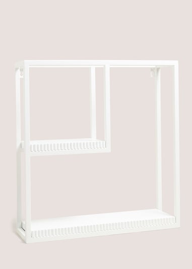 White Ribbed Edge Multi Shelf