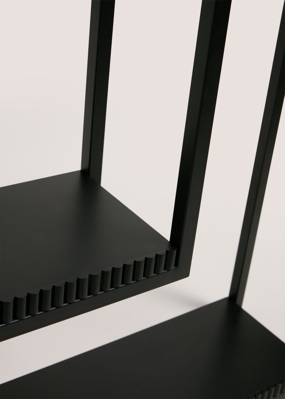 Black Ribbed Edge Multi Shelf