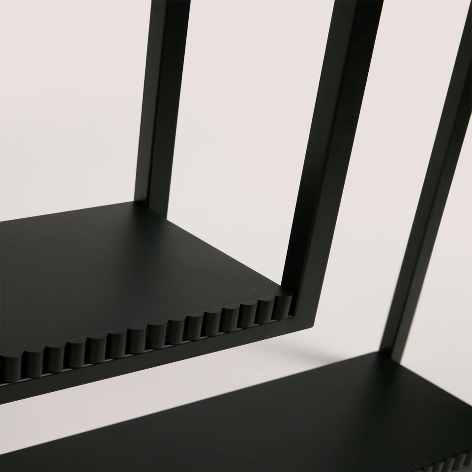 Black Ribbed Edge Multi Shelf