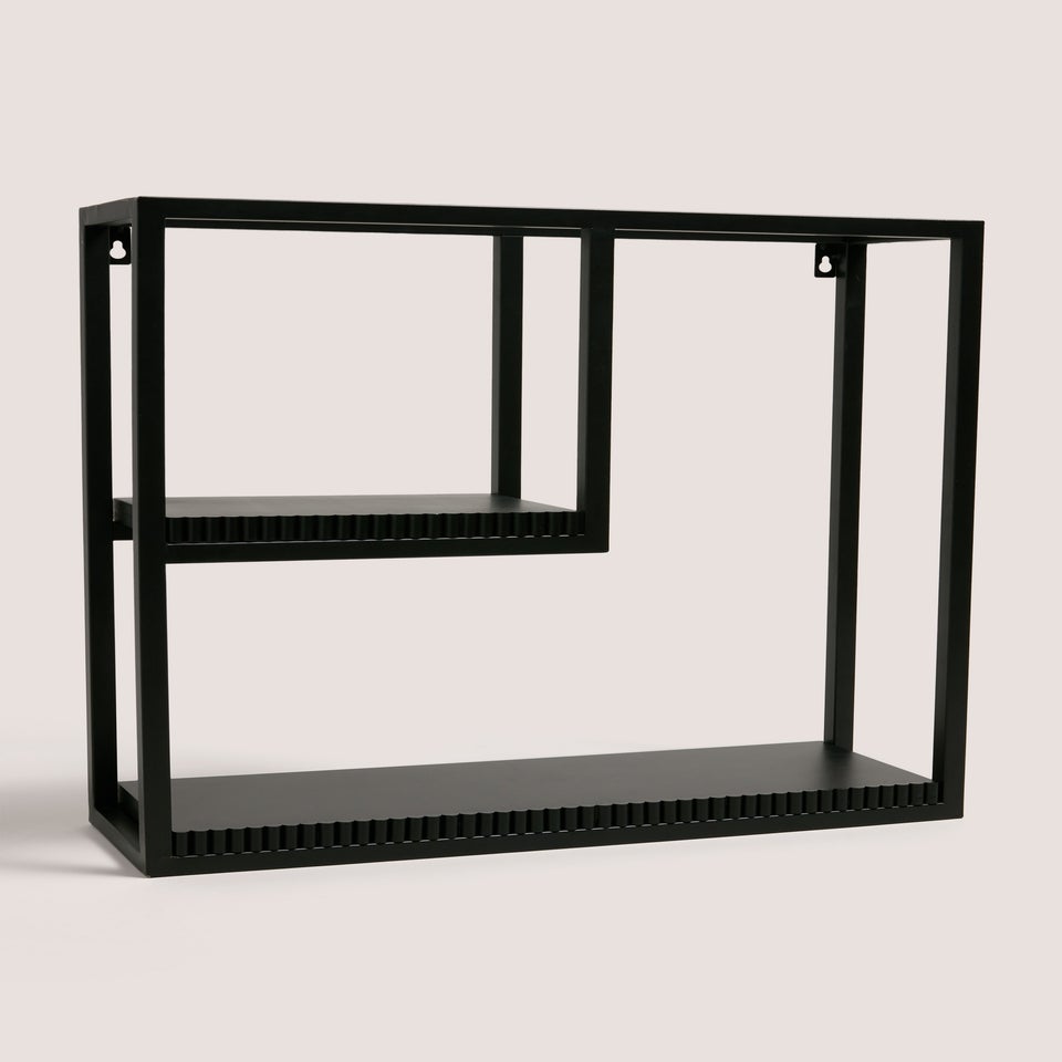 Black Ribbed Edge Multi Shelf