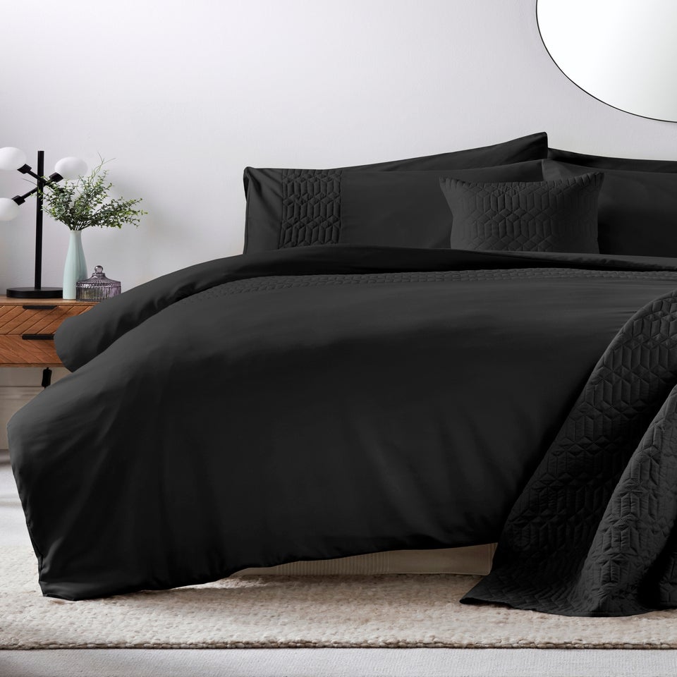 Black Geo Pinsonic Duvet Cover