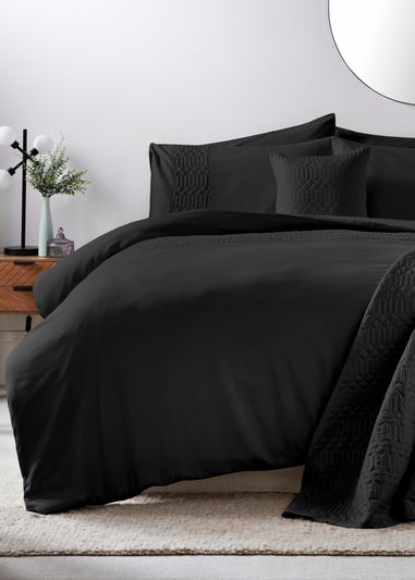 Black Geo Pinsonic Duvet Cover