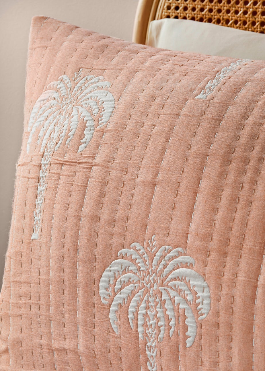 Peach Palm Stitch Duvet Set