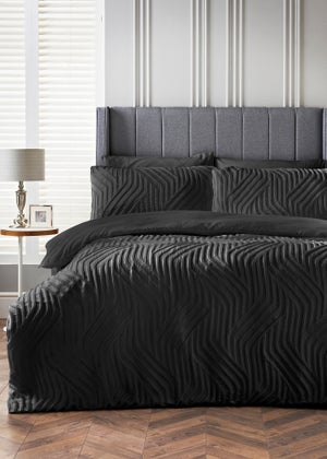 Black Geometric Duvet Set