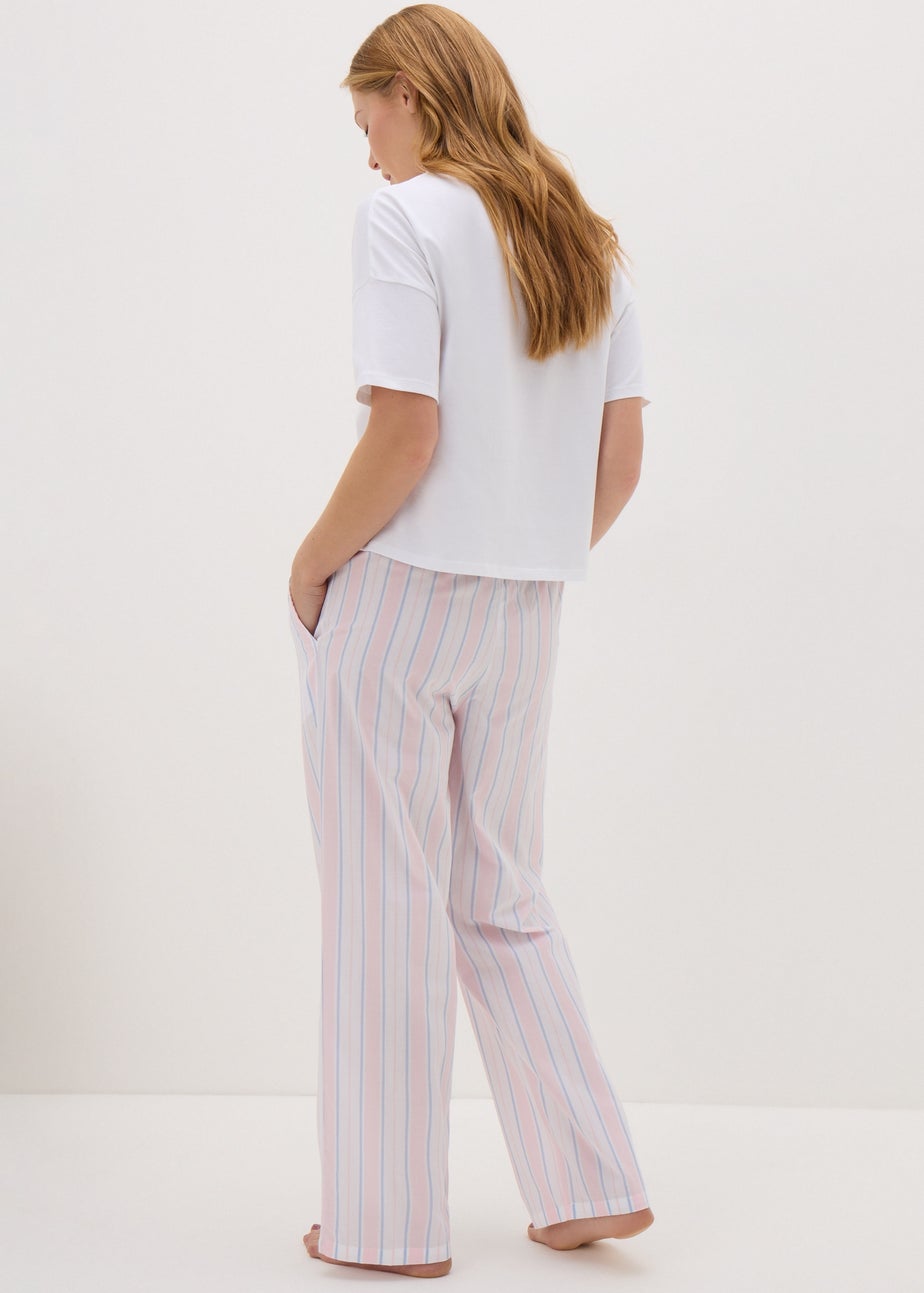 Pink T-Shirt & Stripe Bottoms Pyjama Set