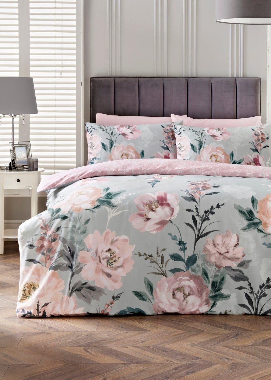 Duck Egg Blue Floral Duvet Set