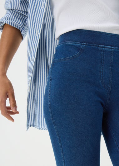 Blue Denim Cropped Jeans