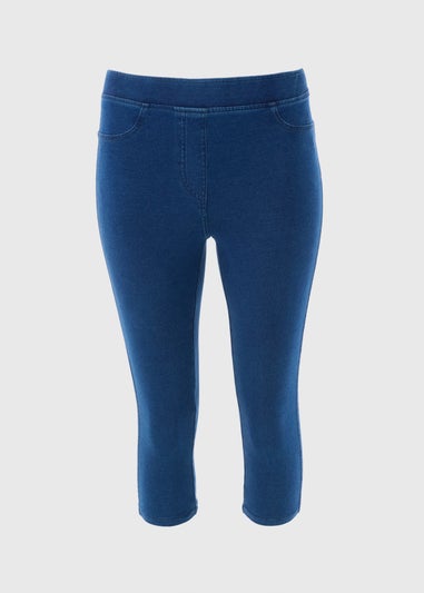 Blue Denim Cropped Jeans